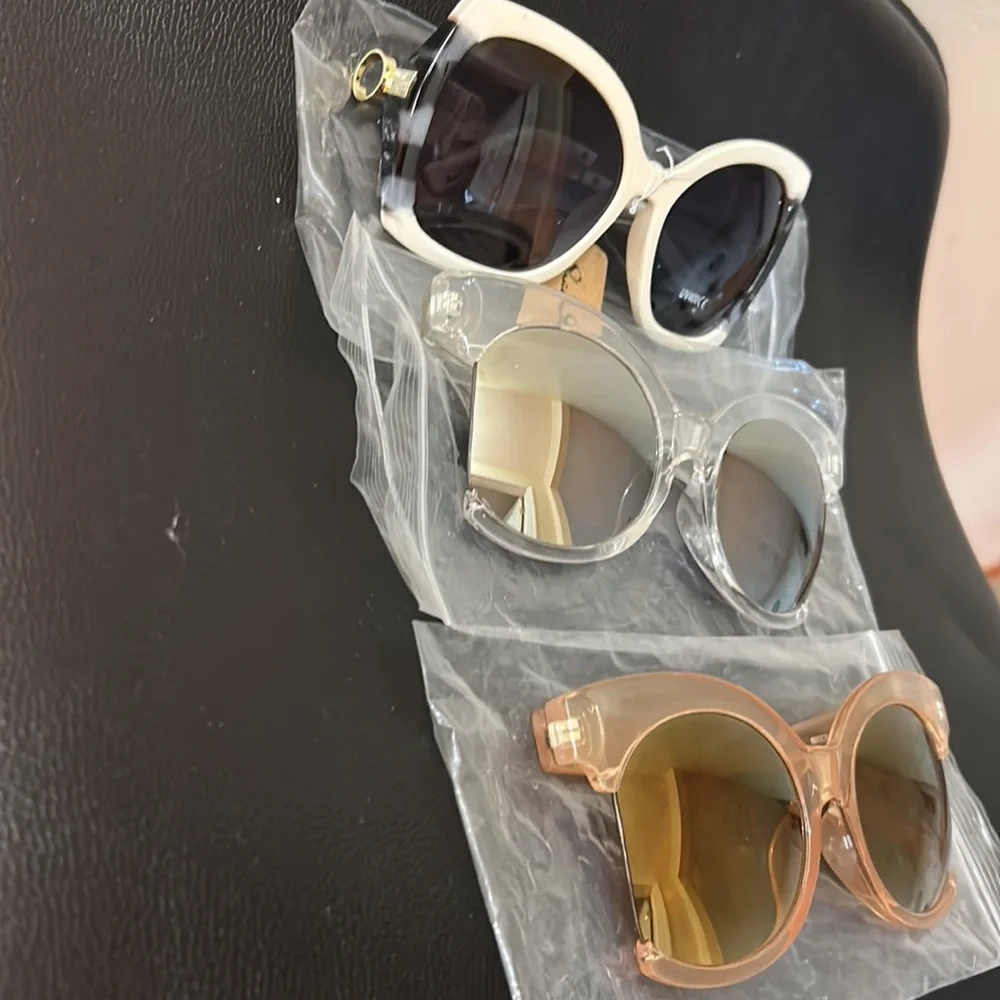 3 Women's‎ Oversize Side Cut Transparent Sunglasses